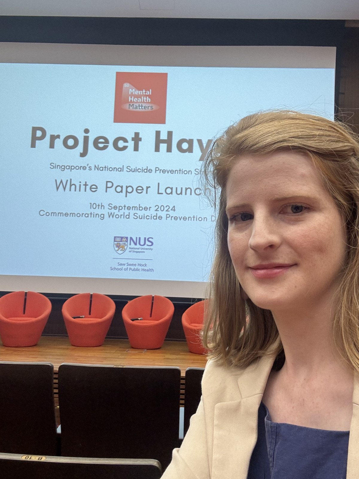 Dr Marie-Claire Reville at the Project Hays Singapore National Suicide Prevention White Paper launch, National University of Singapore