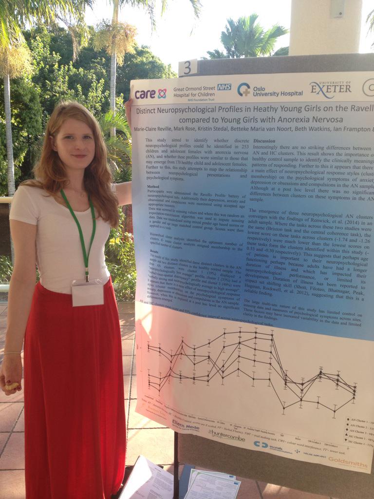 Dr Marie-Claire Reville presenting a research poster on neuropsychological profiles in anorexia nervosa